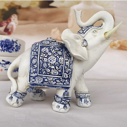 Estatueta Elefante Feng Shui Azul / Grande 13.5X6.5X14 Cm 99